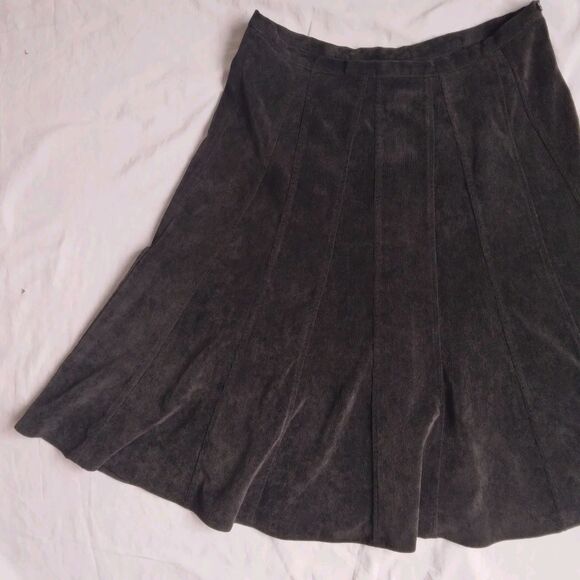 Christopher & Banks Corduroy Skirt Dark Gray Teacher Secretary Women's Size 12P - Picture 3 of 10